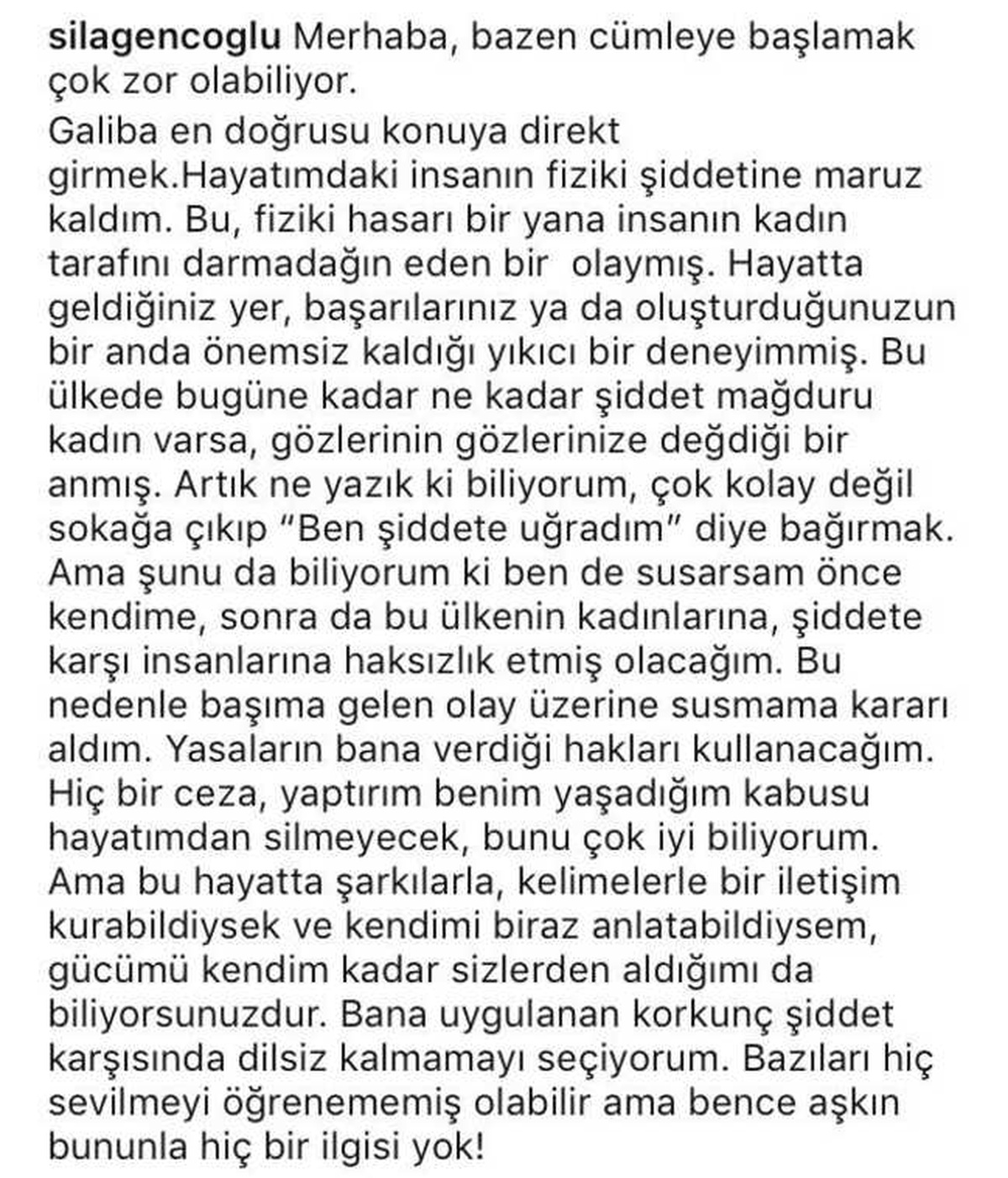 Şarkıcı Sıla Sosyal Medya Hesabından Açıklama Yaptı
