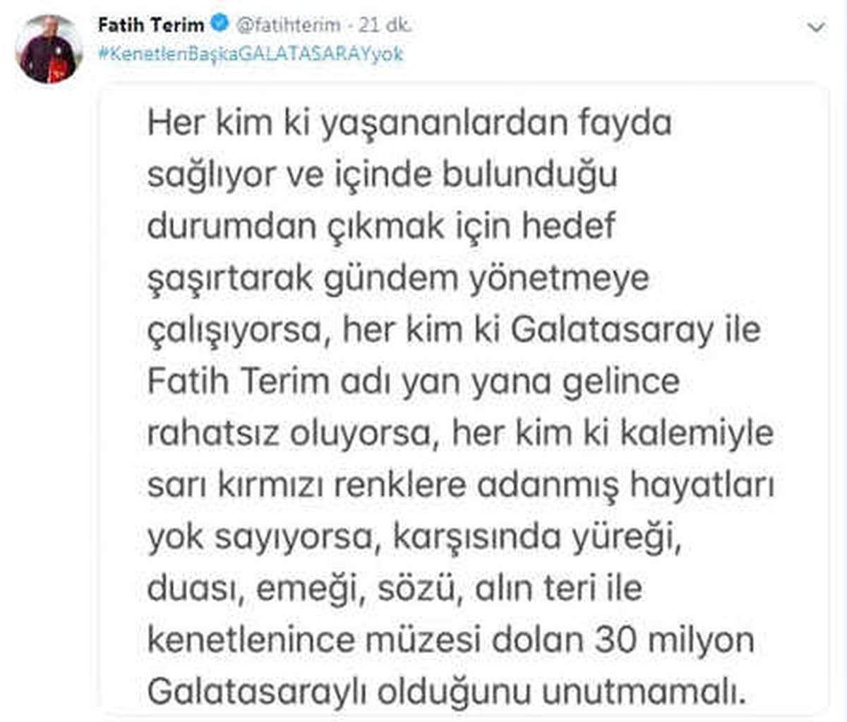 Disiplin Sevki Sonrası Fatih Terim\'den İlk Açıklama