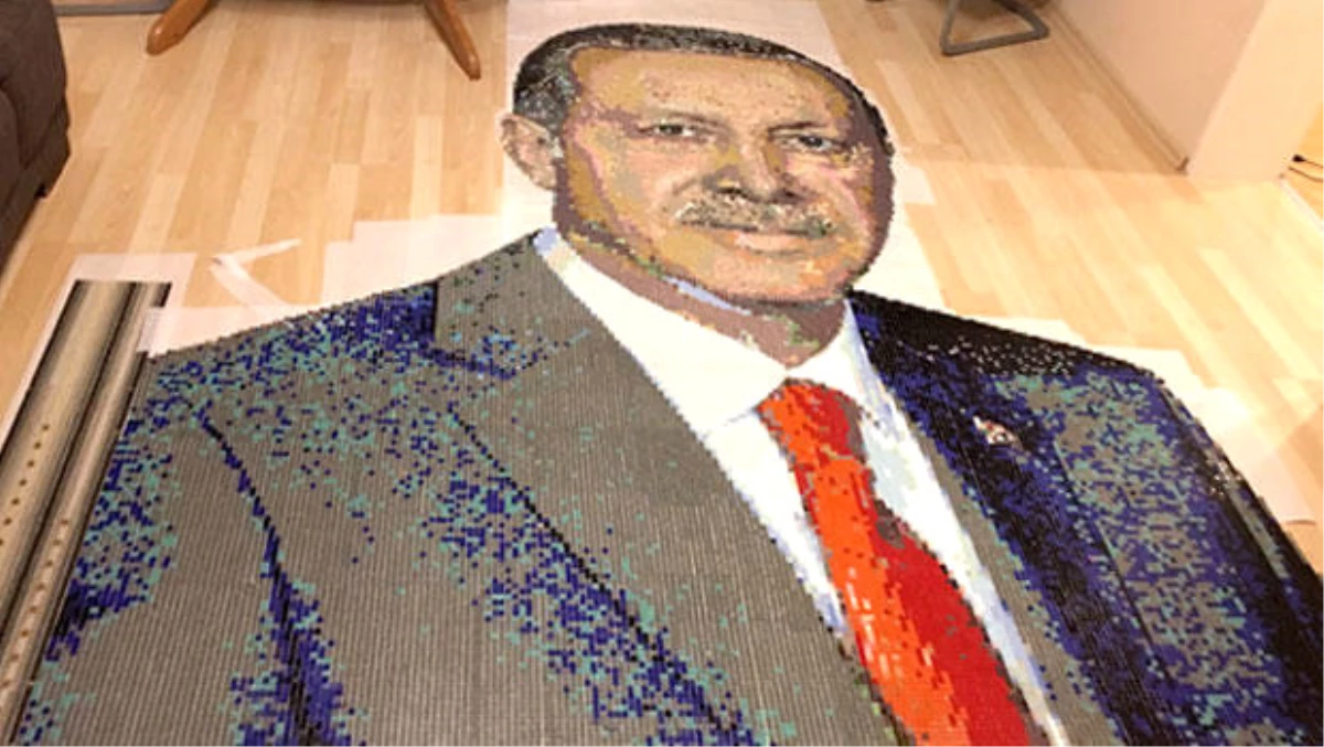 85 Bin \'Özel\' Taşla Yaptığı Erdoğan Portresini Türkiye\'ye Götürdü