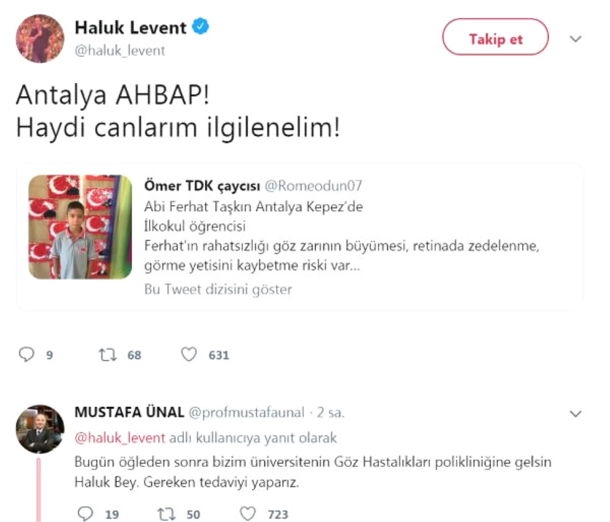 Ferhat İçin Haluk Levent Çağrı Yaptı, Rektör Karşılık Verdi