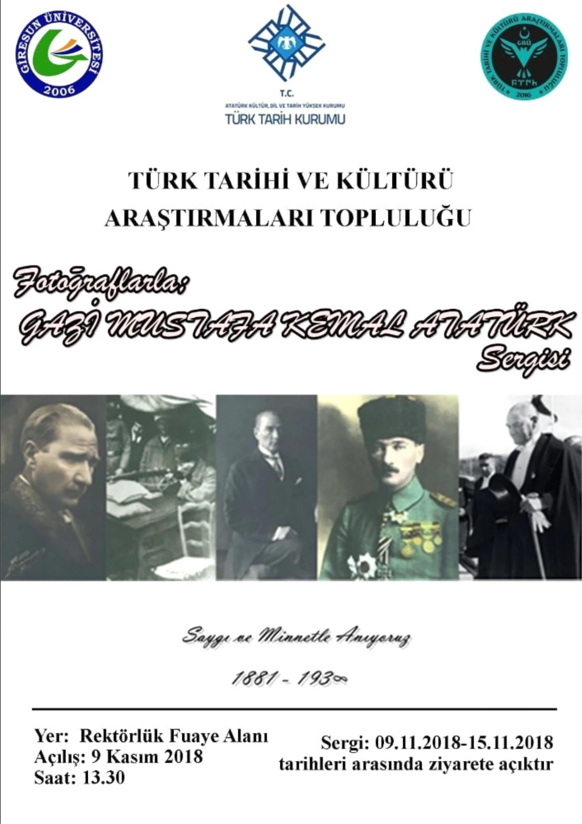 Fotoğraflarla Gazi Mustafa Kemal Atatürk Sergisi Giresun\'da