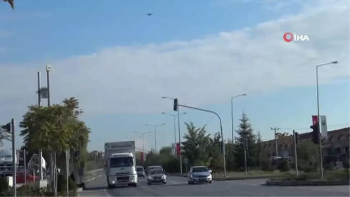 Trafik Uygulaması Drone ile Görüntülendi