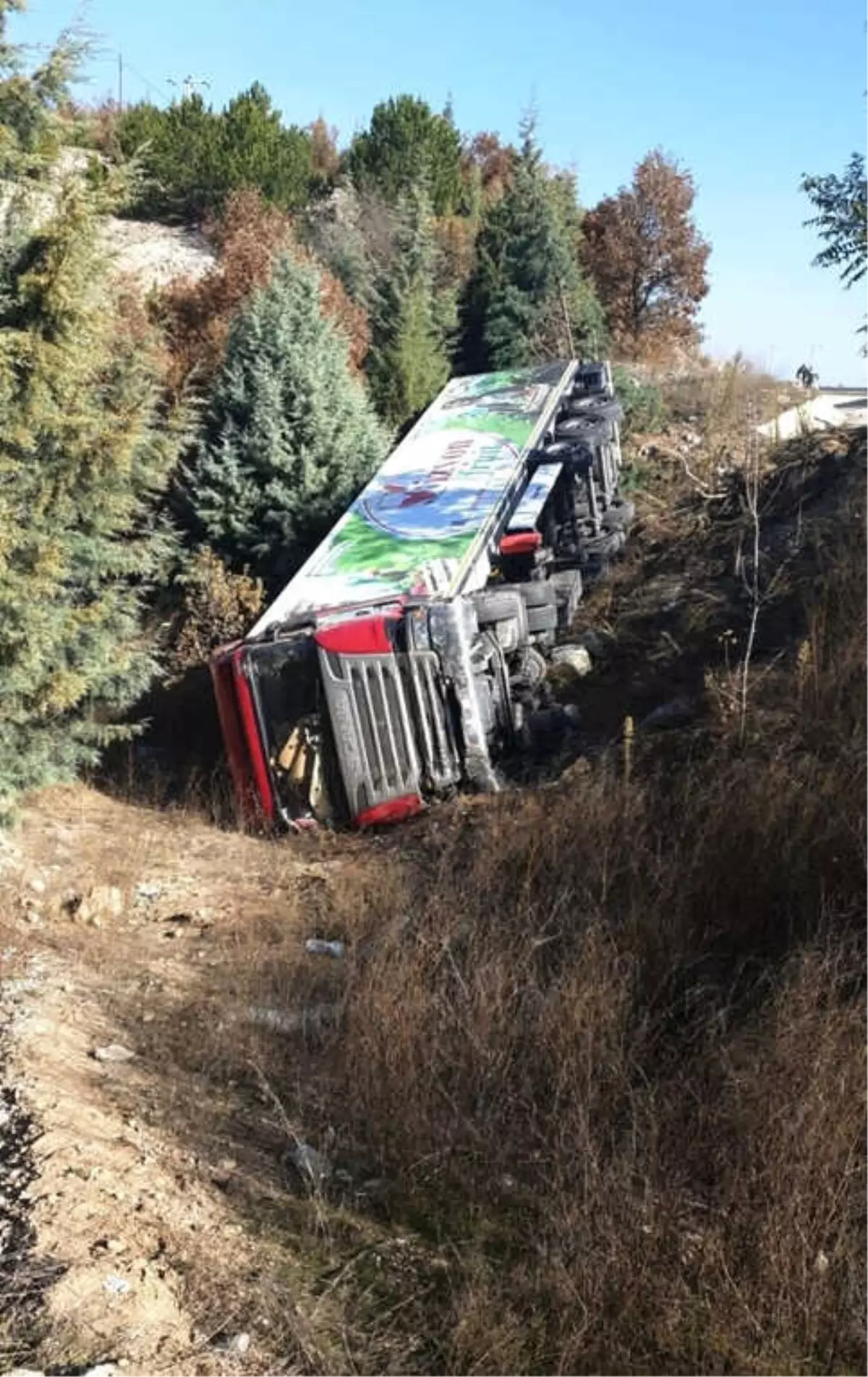 Şarampole Devrilen Tırın Sürücüsü Öldü