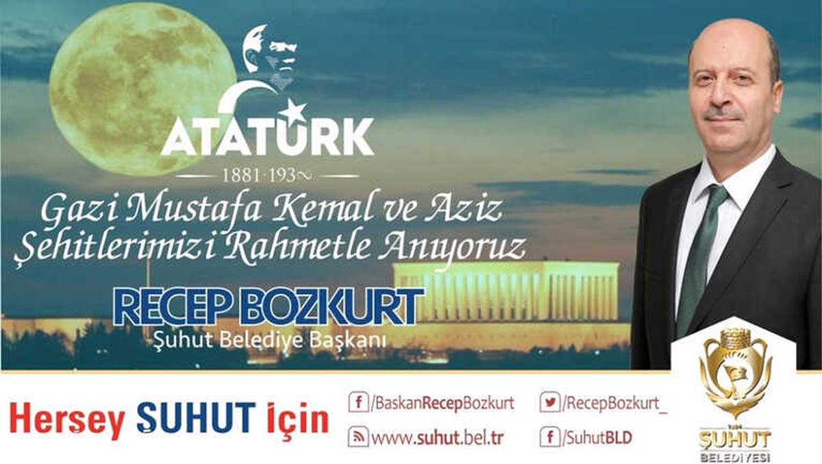 Başkan Bozkurt\'un Atatürk\'ü Anma Günü Mesajı