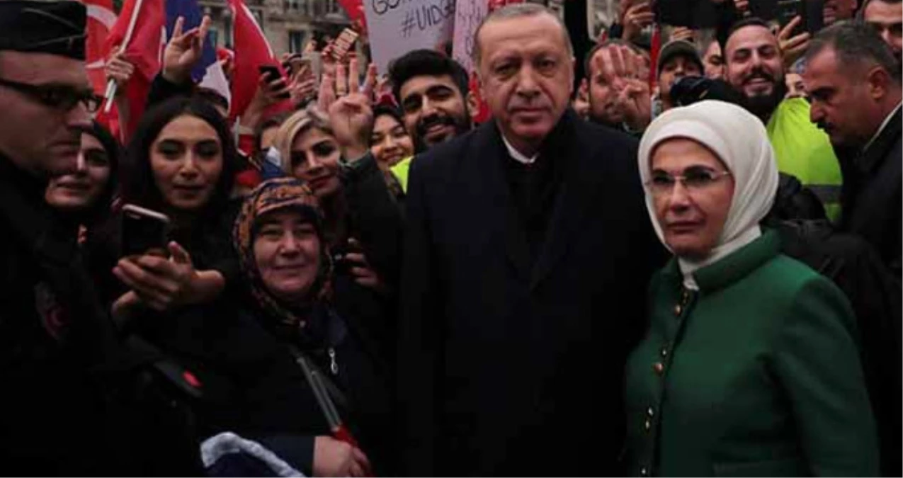 Cumhurbaşkanı Erdoğan\'a Fransa\'da Sevgi Seli
