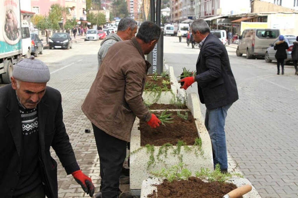Hizan Belediyesinden Refüj ve Peyzaj Çalışmaları
