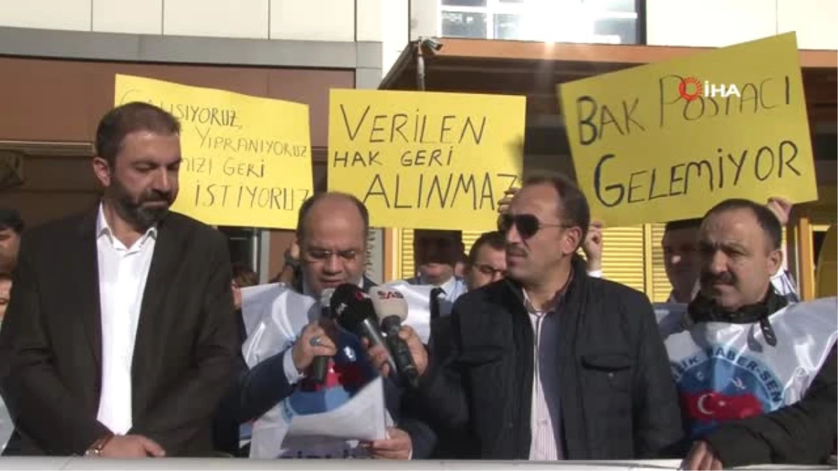 Bursa\'da Hafta Sonu Mesaileri Verilmeyen PTT Çalışanları Eylem Yaptı