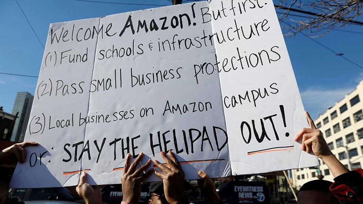 New York\'ta Eylem: Amazon\'un Genel Merkezini Burada İstemiyoruz