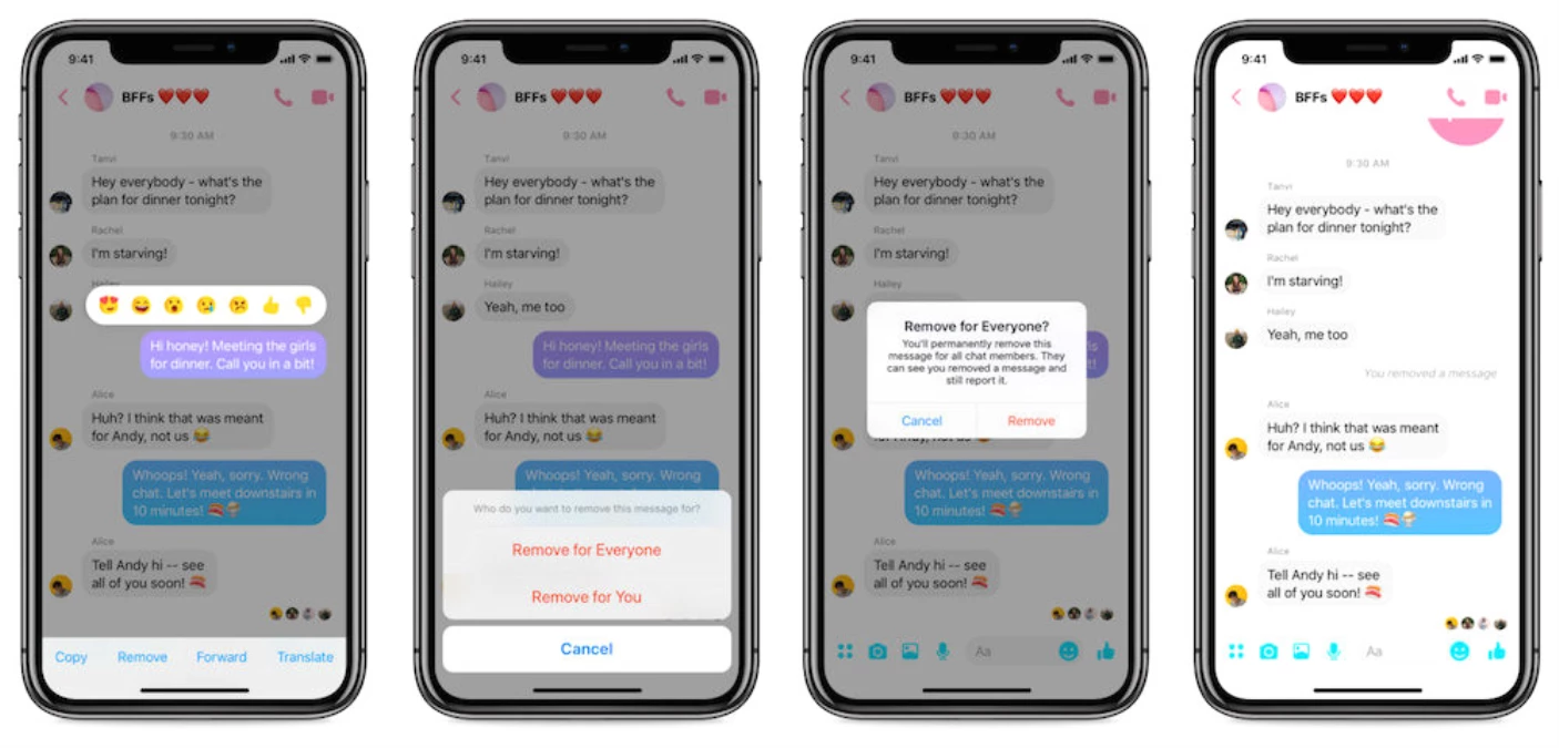 Facebook Messenger \'Unsend\' Özelliğini Başlatıyor