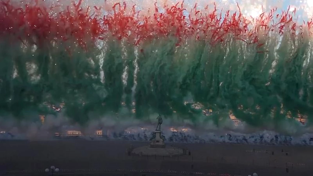 Video | Çinli Sanatçıdan Floransa\'da Havai Fişeklerle Gökyüzüne Tablo