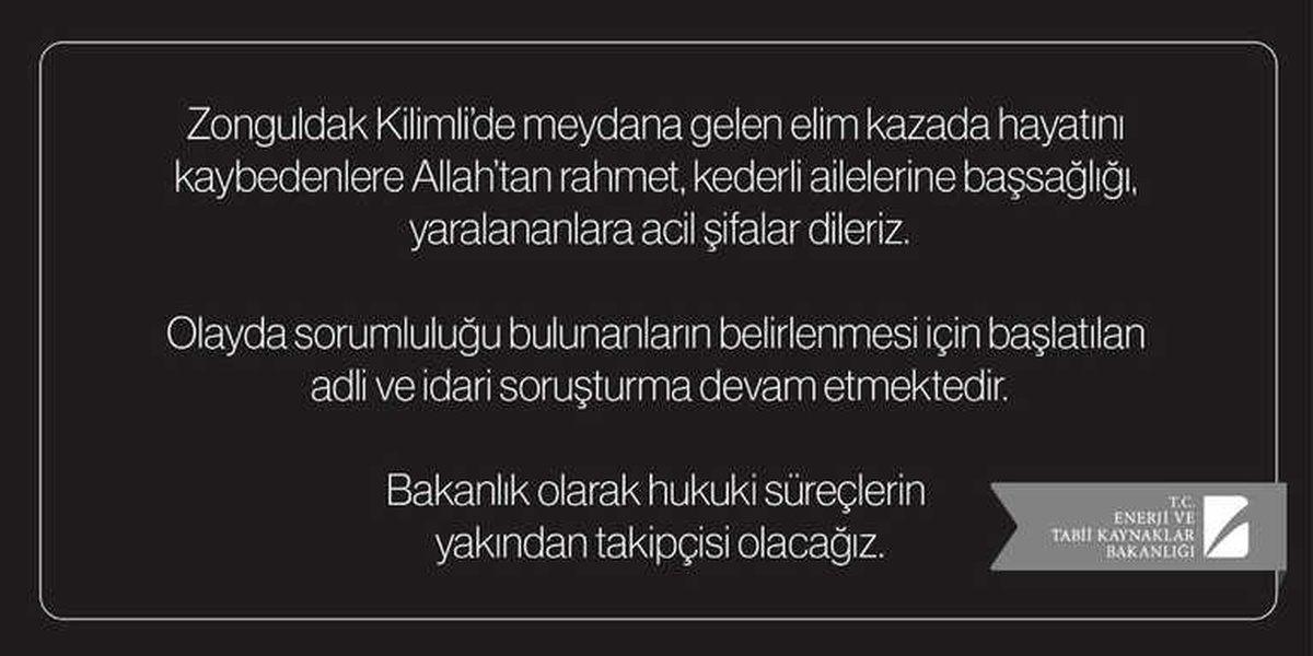 Bakanlıktan \'Maden Kazası\' Açıklaması