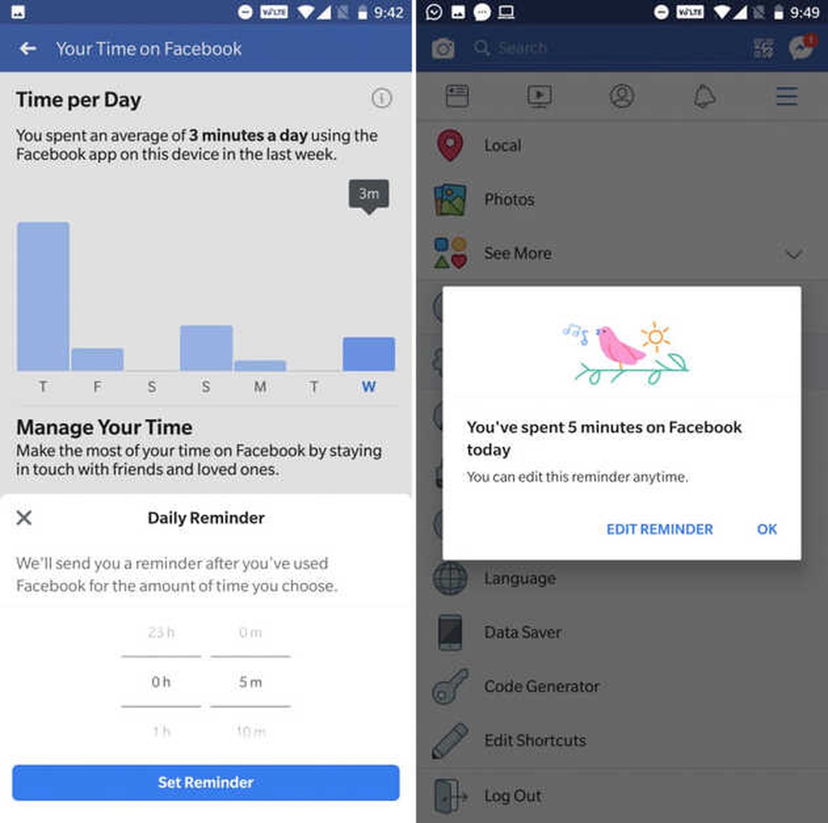 Facebook\'ta Geçirdiğiniz Süreyi Kontrol Etmenize Yardımcı Olacak Özellik