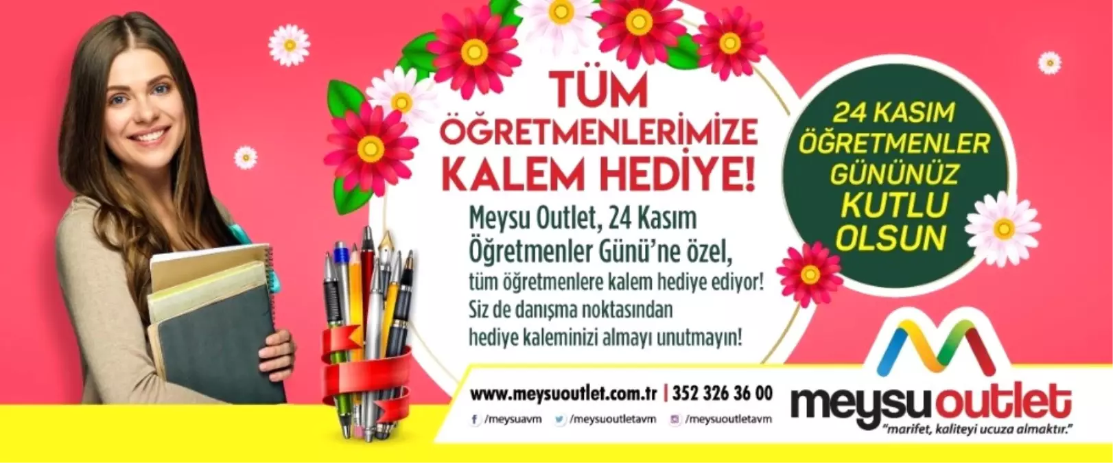 Meysu Outlet\'ten Tüm Öğretmenlere Kalem