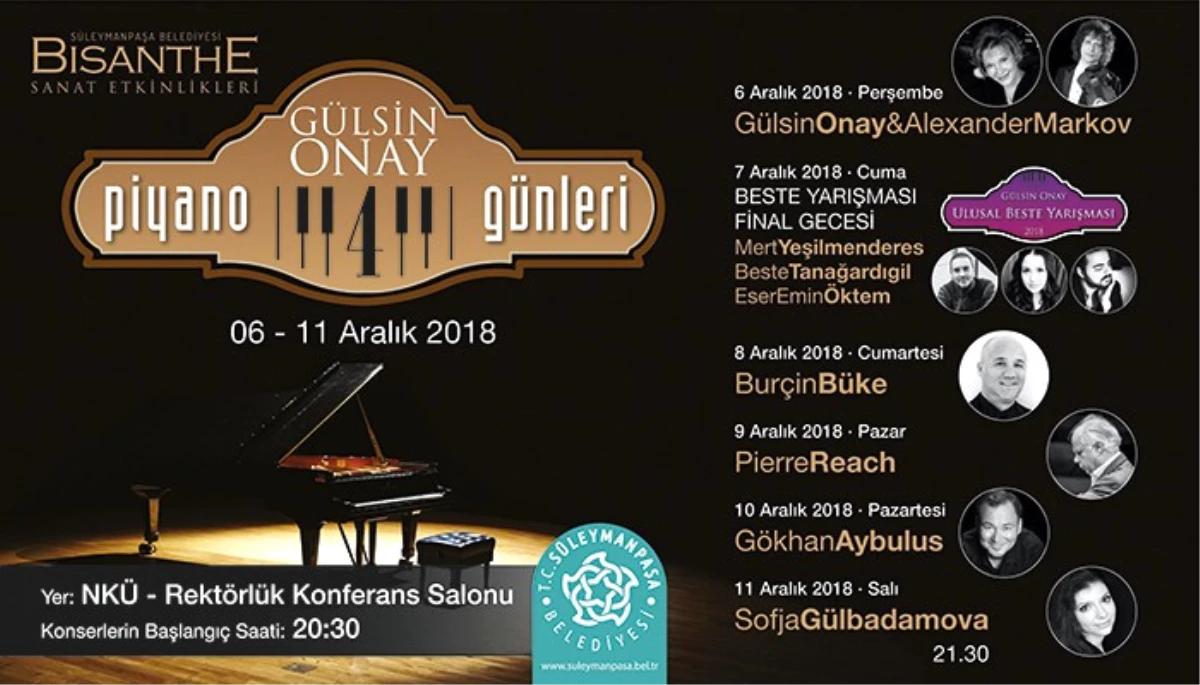 Bisanthe 4. Gülsin Onay Piyano Günleri Başlıyor