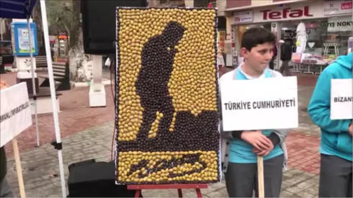 Zeytin Taneleriyle Atatürk Portresi Yaptılar - Bursa