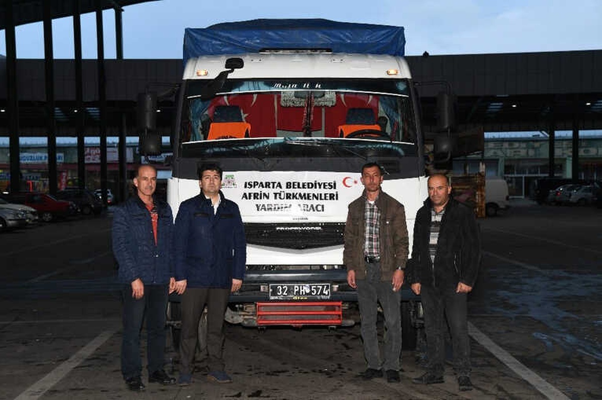 Isparta Belediyesi\'nden Afrin Türkmenlerine Un Yardımı