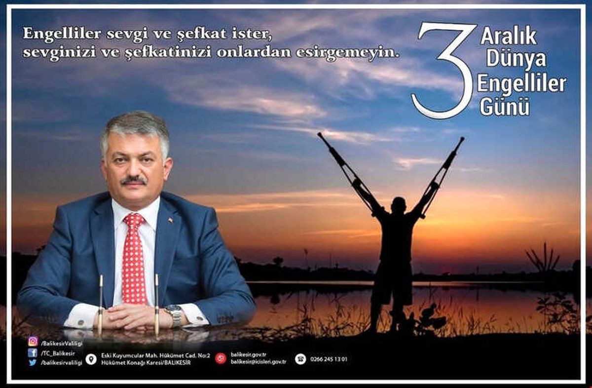 Vali Yazıcı\'dan Dünya Engelliler Günü Mesajı