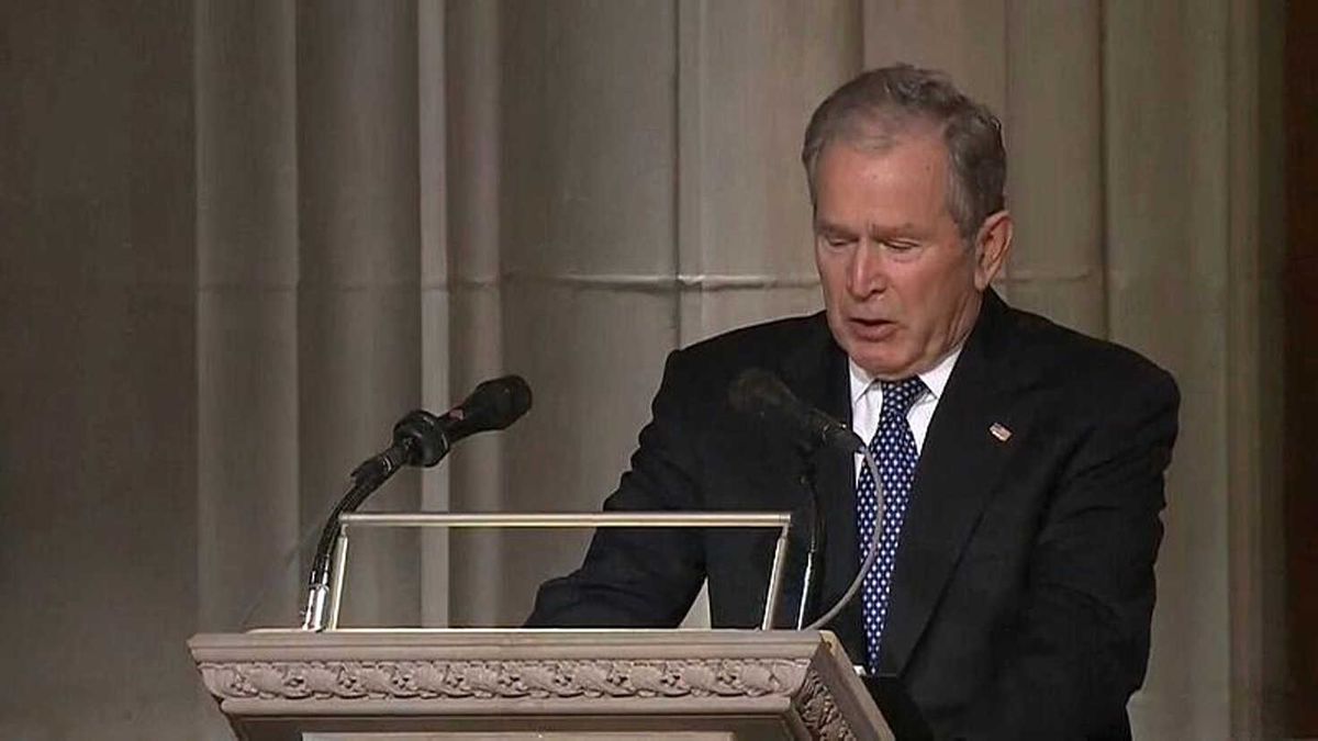 George Bush Babasının Cenazesinde Konuşmasını Zor Tamamladı