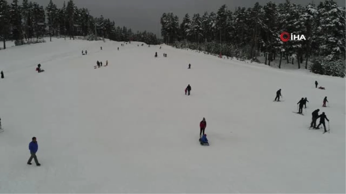 Sarıkamış\'ta Kayak Sezonu Açıldı, Cıbıltepe Kayak Merkezi Havadan Görüntülendi