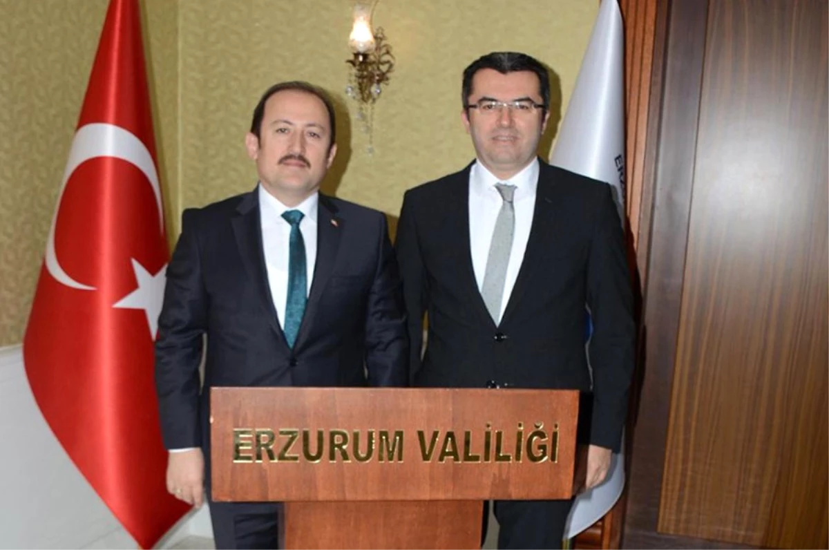 Vali Pehlivan, Erzurum Valisi Memiş\'i Ziyaret Etti