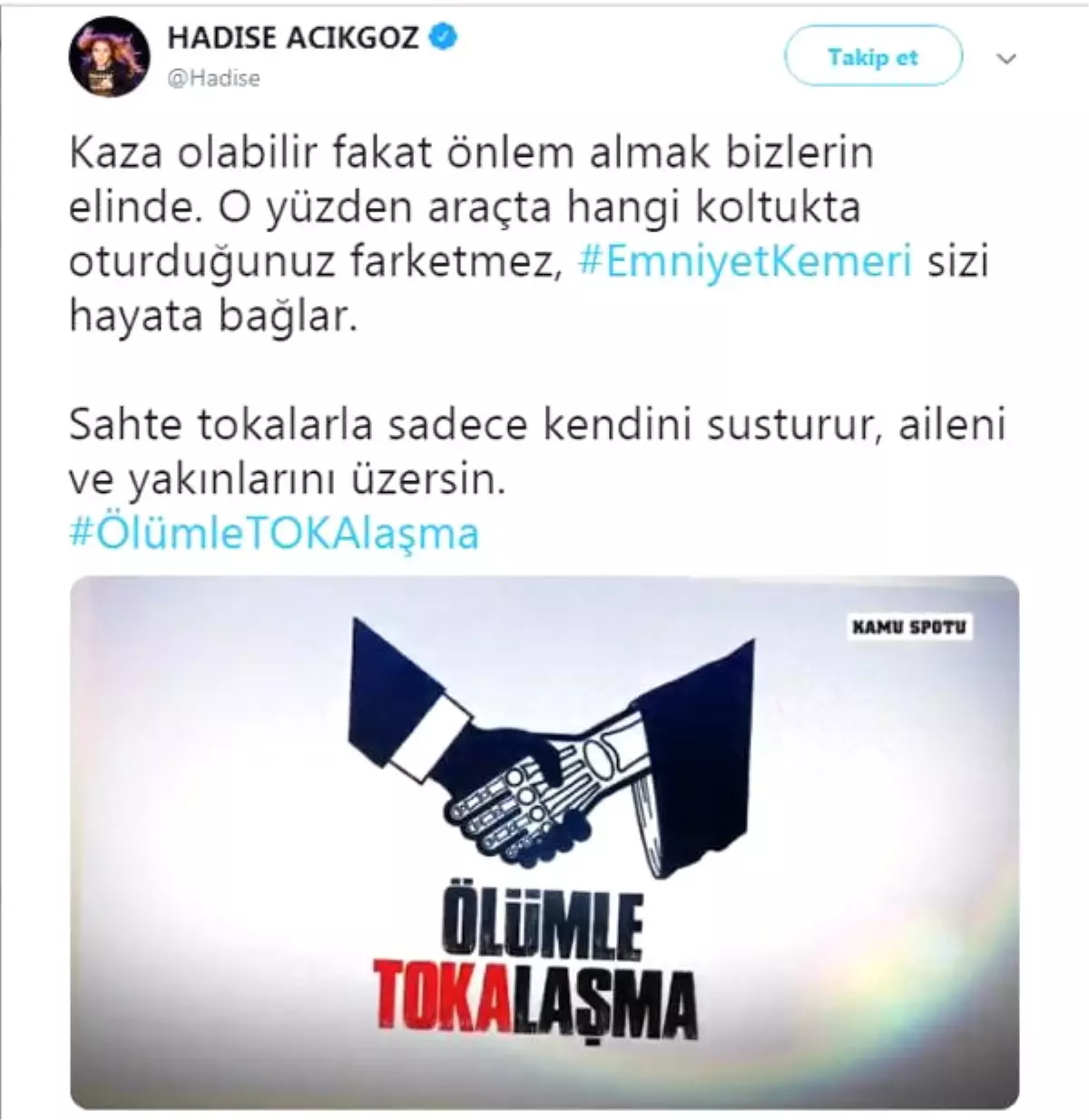 Ölümle \'Toka\'laşma\' Kampanyasına Sanatçılardan Destek