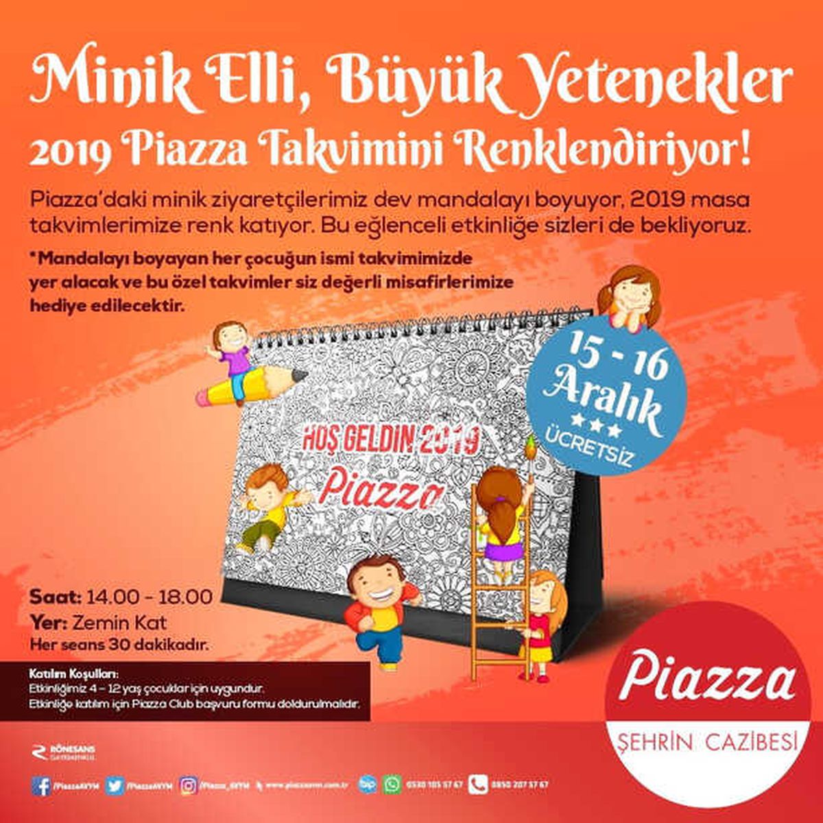 Piazza\'da Dev Mandala Boyama Etkinliği