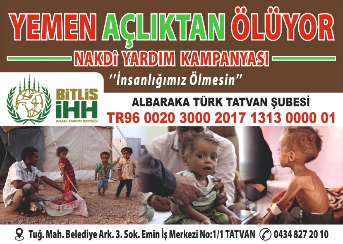Bitlis İhh\'dan "Yemen" İçin Yardım Kampanyası