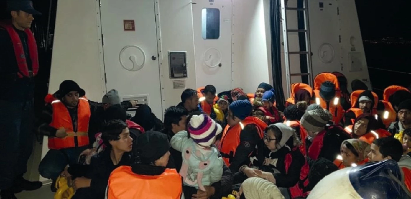 Kuşadası\'nda 23\'ü Çocuk 50 Kaçak Göçmen Yakalandı