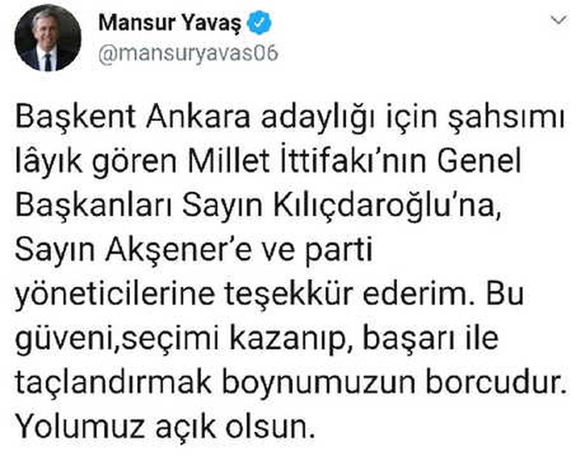 CHP\'nin Ankara Adayı Mansur Yavaş