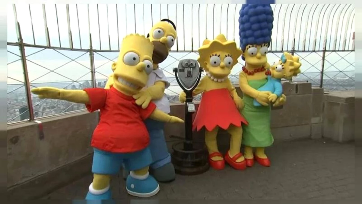 Video | Zirvedeki Çizgi Dizi Simpsonlar 30. Yılını New York\'un Zirvesinde Kutladı