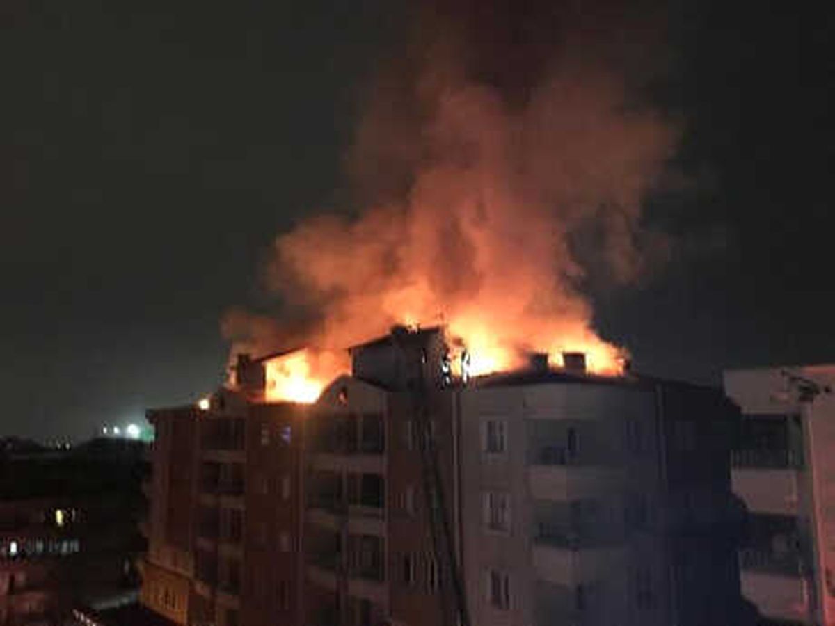 Bursa\'da 7 Katlı Binada Yangın