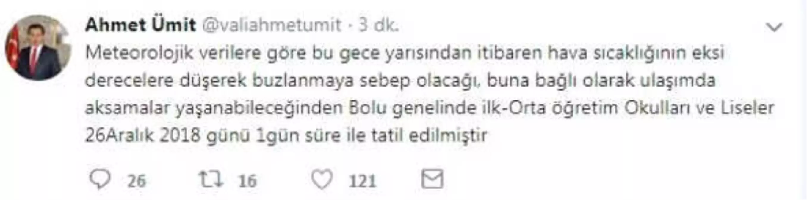 Bolu\'da Eğitime 1 Günlük Kar Engeli