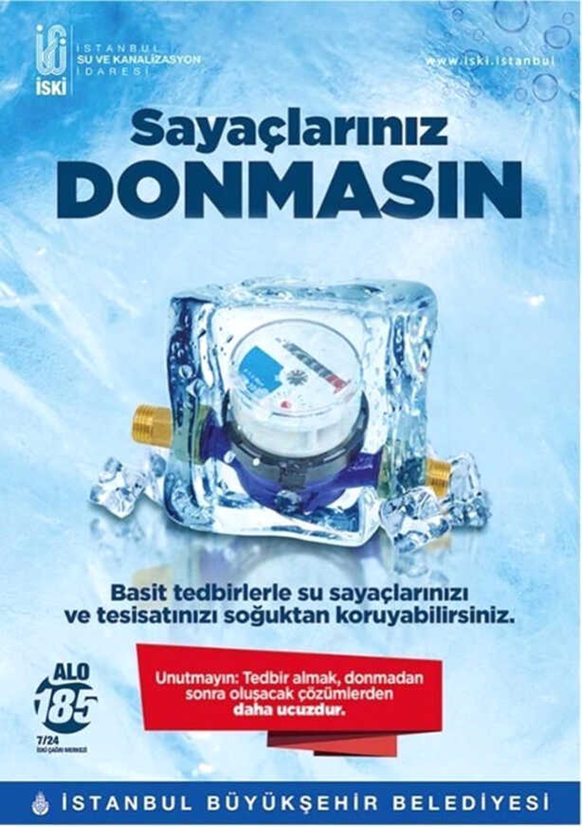 İSKİ\'den Sayaçların Donmasına Karşı Uyarı