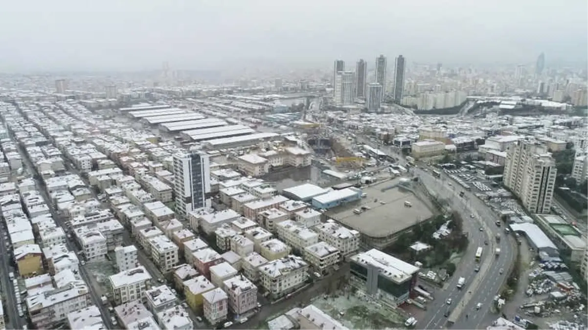 İstanbul\'u Kaplayan Beyaz Örtü Havadan Görüntülendi