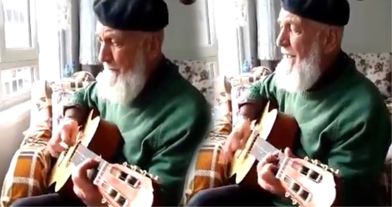 Yaşlı Adamın Gitar Çalarak Şarkı Söylediği Anlar Sosyal Medyaya Damga Vurdu