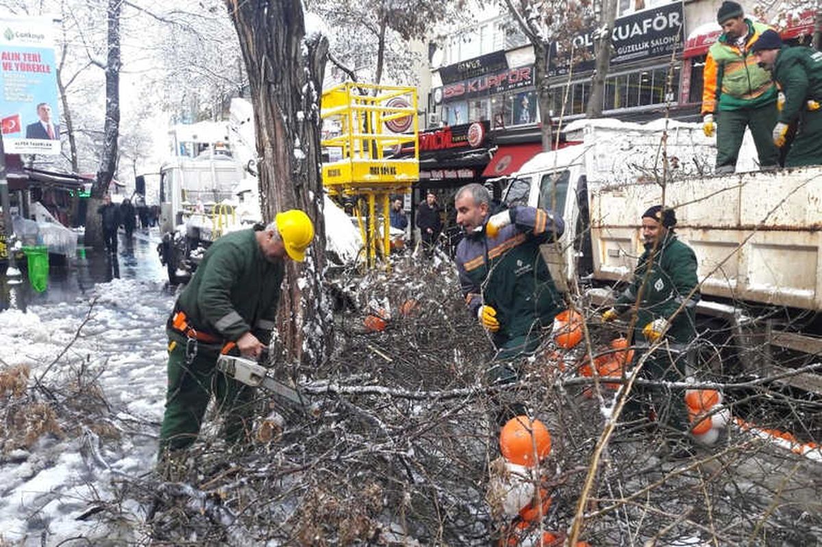 Kar Devirdi, Çankaya Belediyesi Ekipleri Temizledi