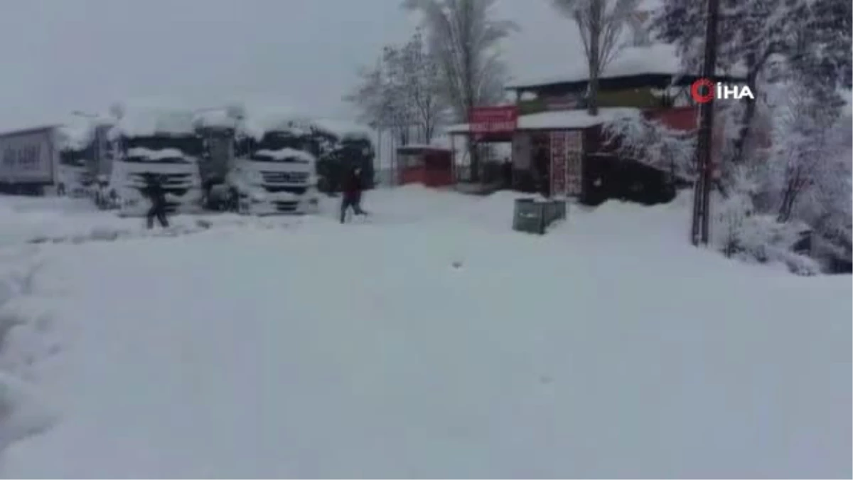 Kar Yağışı Nedeniyle 222 Köy Yolu Kapandı, Tırlar Yolda Mahsur Kaldı