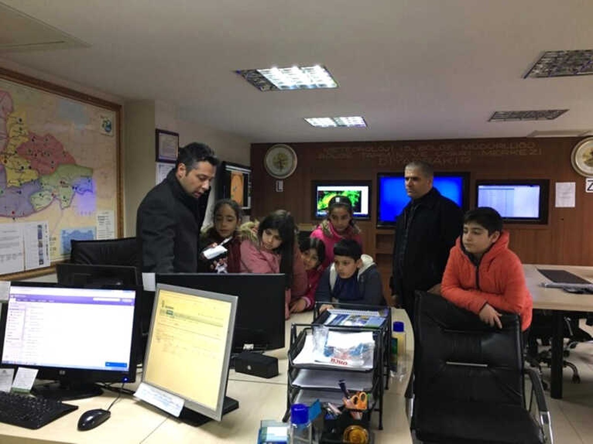 Öğrencilerden Meteoroloji Bölge Müdürlüğünü Gezdi
