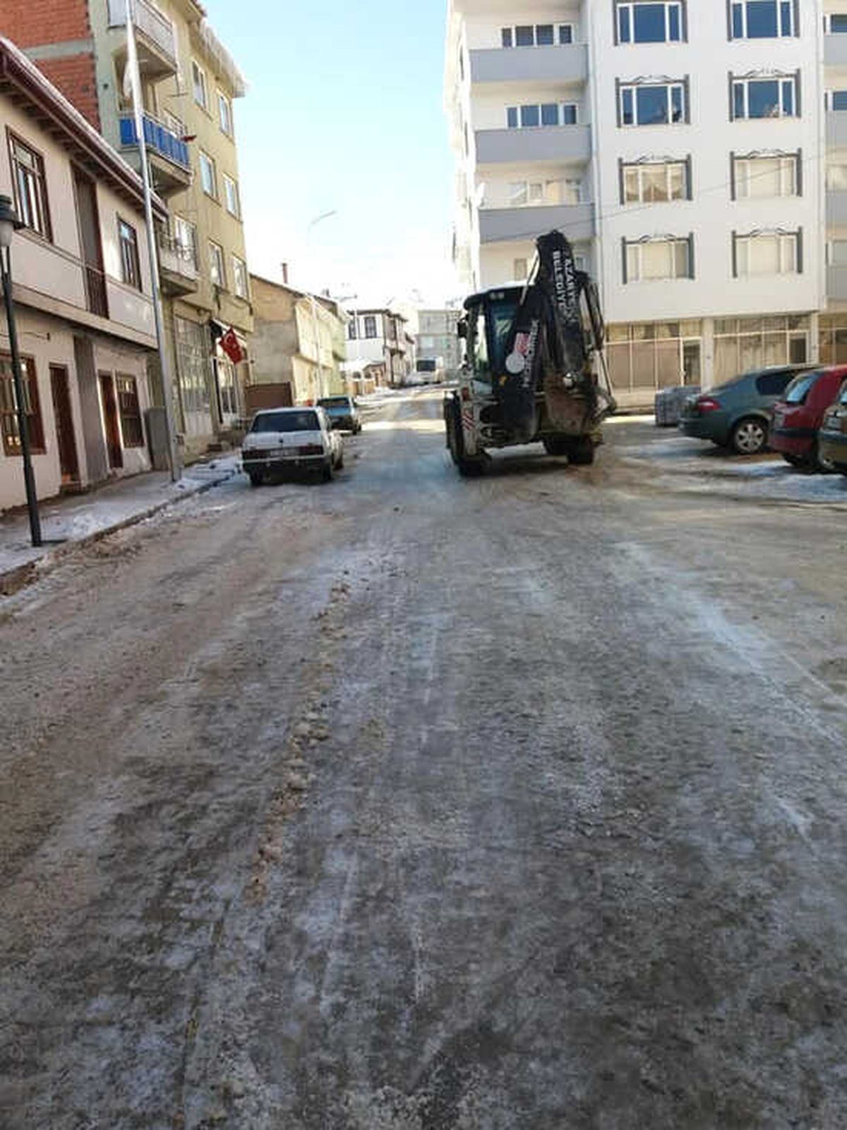 Pazaryeri\'nde Cadde ve Sokaklar Kardan Temizleniyor
