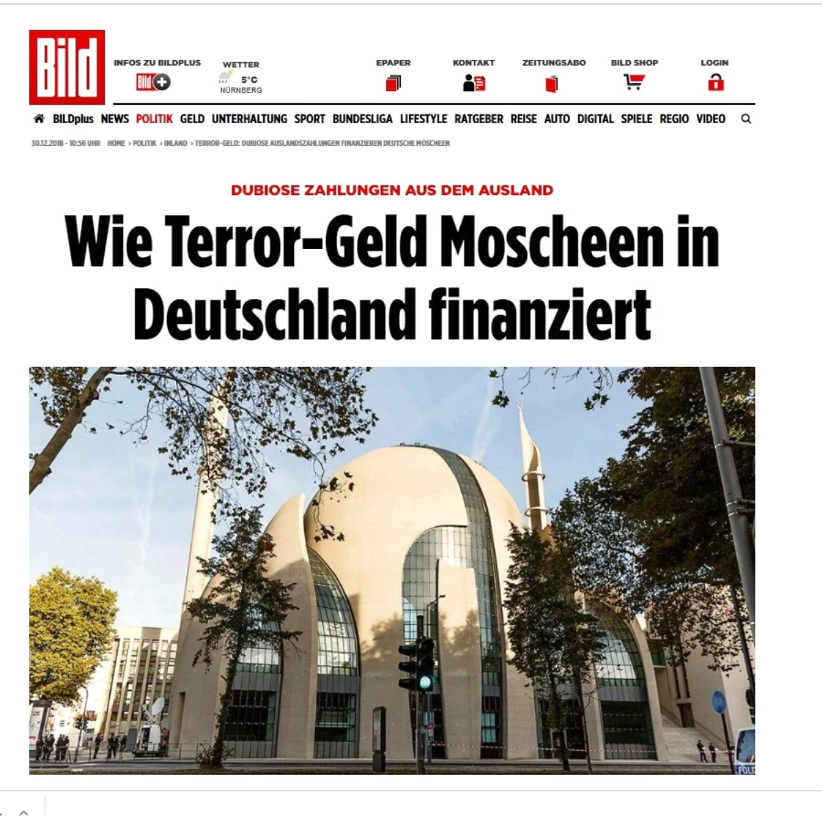 Ditib, Müslümanları ve Camileri Hedef Alan Bild Gazetesini Kınadı