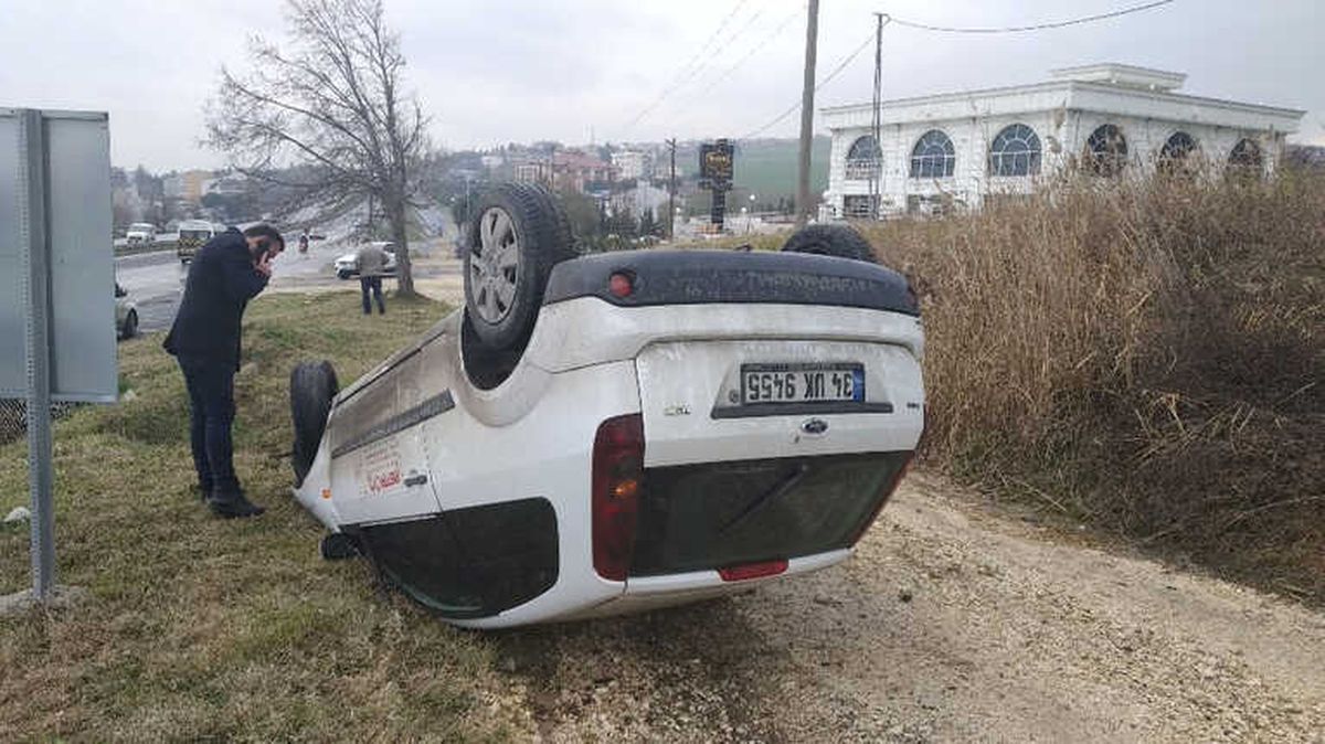 Takla Atan Araçtan Burnu Bile Kanamadan Çıktı