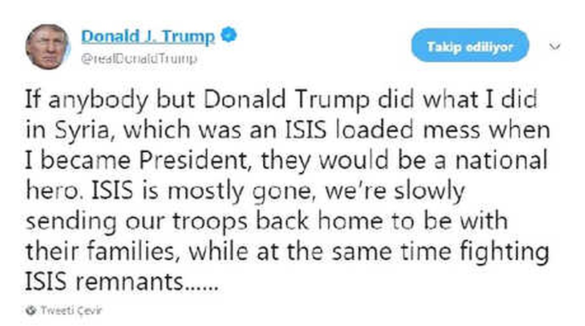 Trump: Askerlerimizi Yavaş Yavaş Suriye\'den Çekiyoruz
