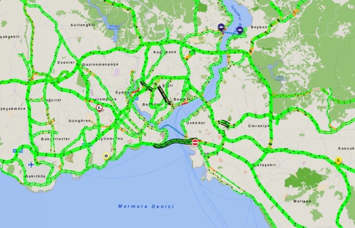 İstanbul\'da trafik yoğunluğu yüzde 1