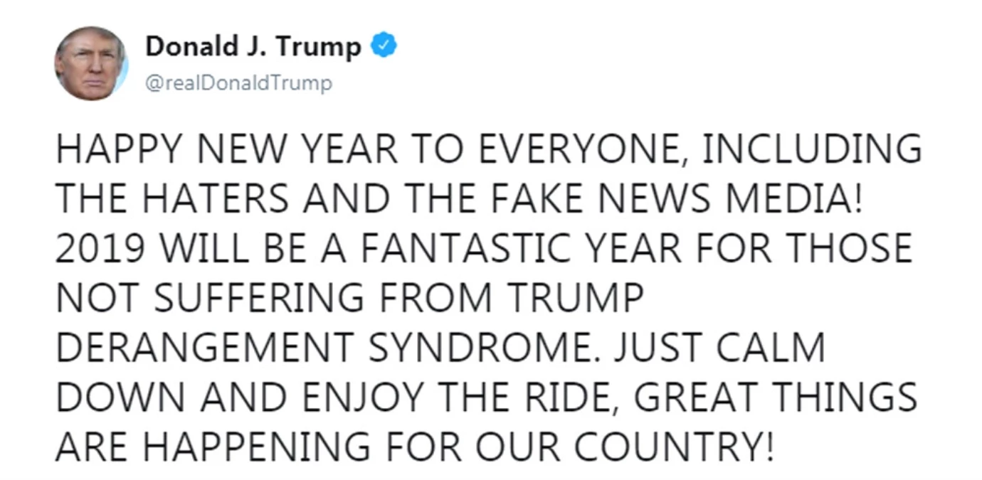 Trump: Yalancı Medya Sizin de Yeni Yılınız Kutlu Olsun