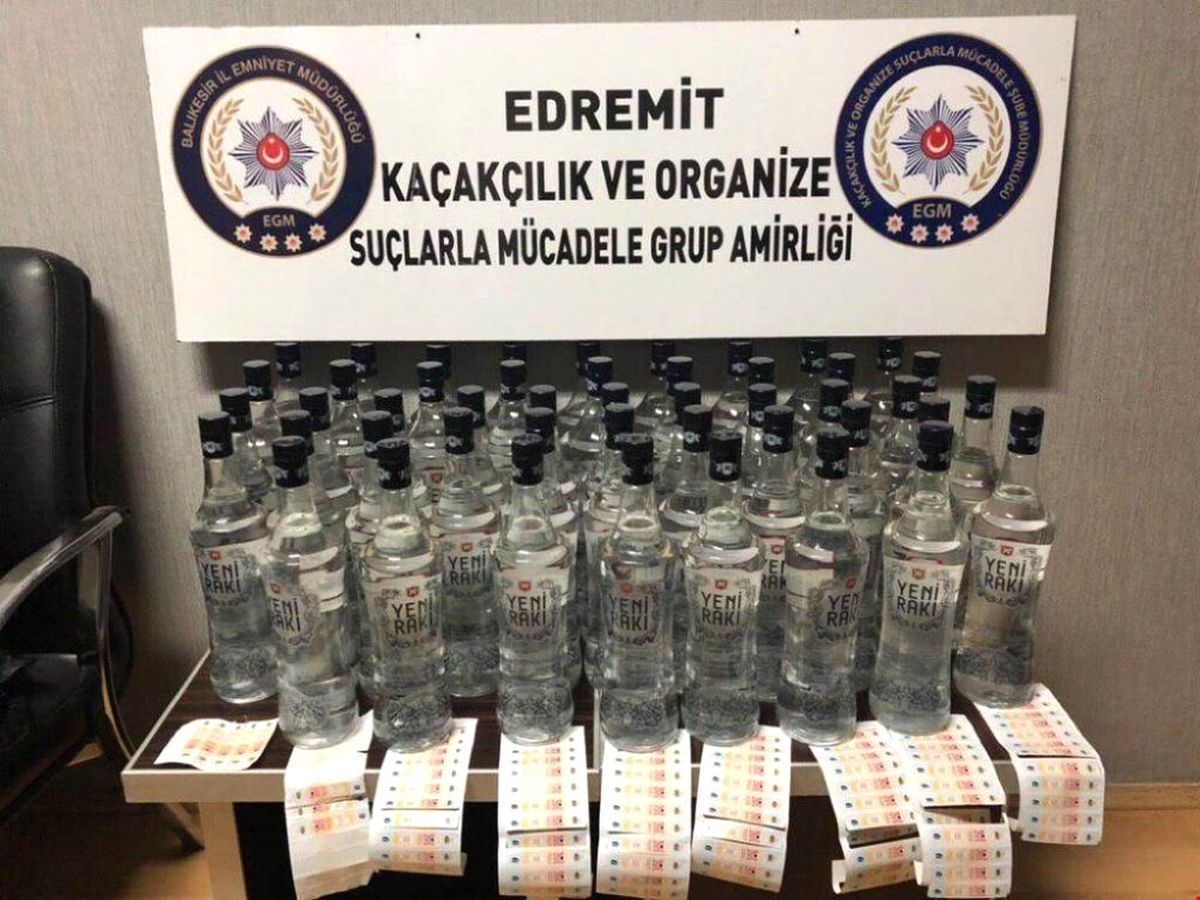 Edremit'te Kaçak İçki Operasyonu