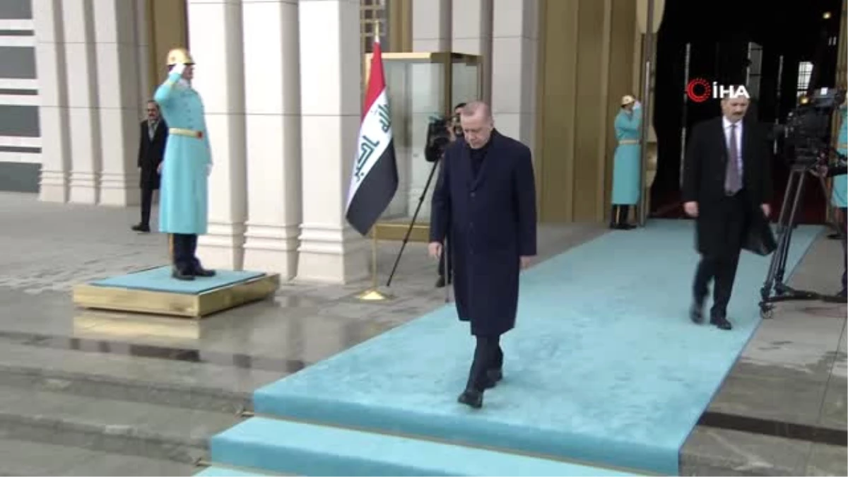 Cumhurbaşkanı Erdoğan, Irak Cumhurbaşkanı Berham Salih\'i Resmi Tören ile Karşıladı
