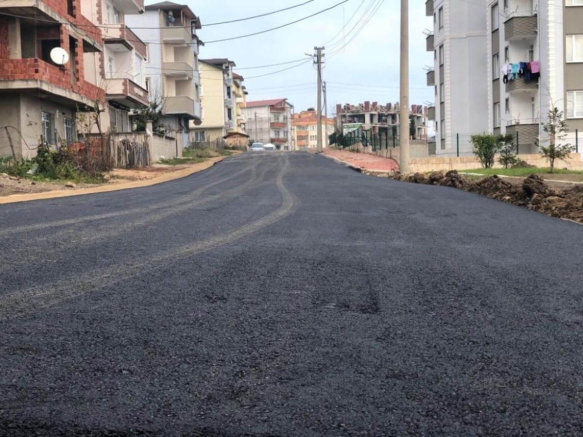 Fatsa\'da 8 Sokakta Sıcak Asfalt Çalışması
