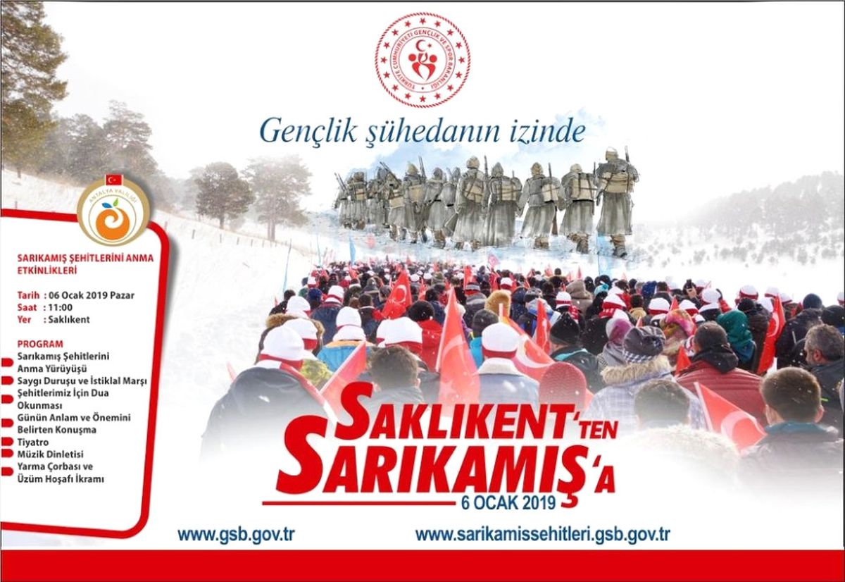 Sarıkamış Şehitleri, Antalya\'da Anılacak