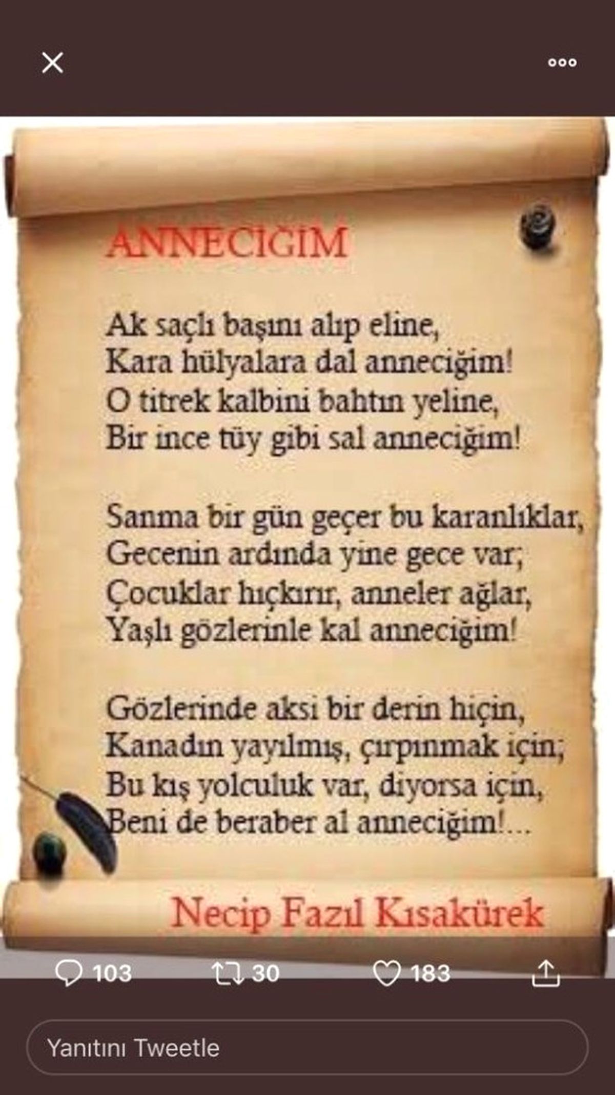Vali Canbolat\'dan Annesine Duygusal Veda