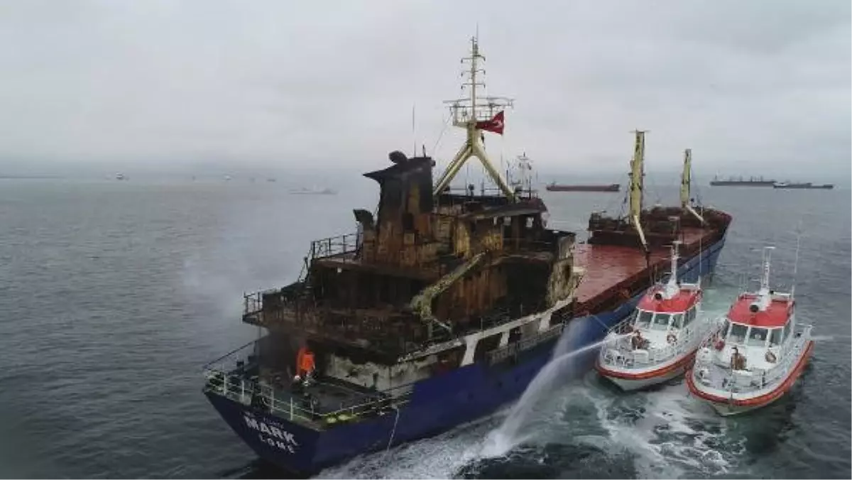 Soğutma Çalışmaları Süren Gemi Drone ile Yakından Fotoğraflandı